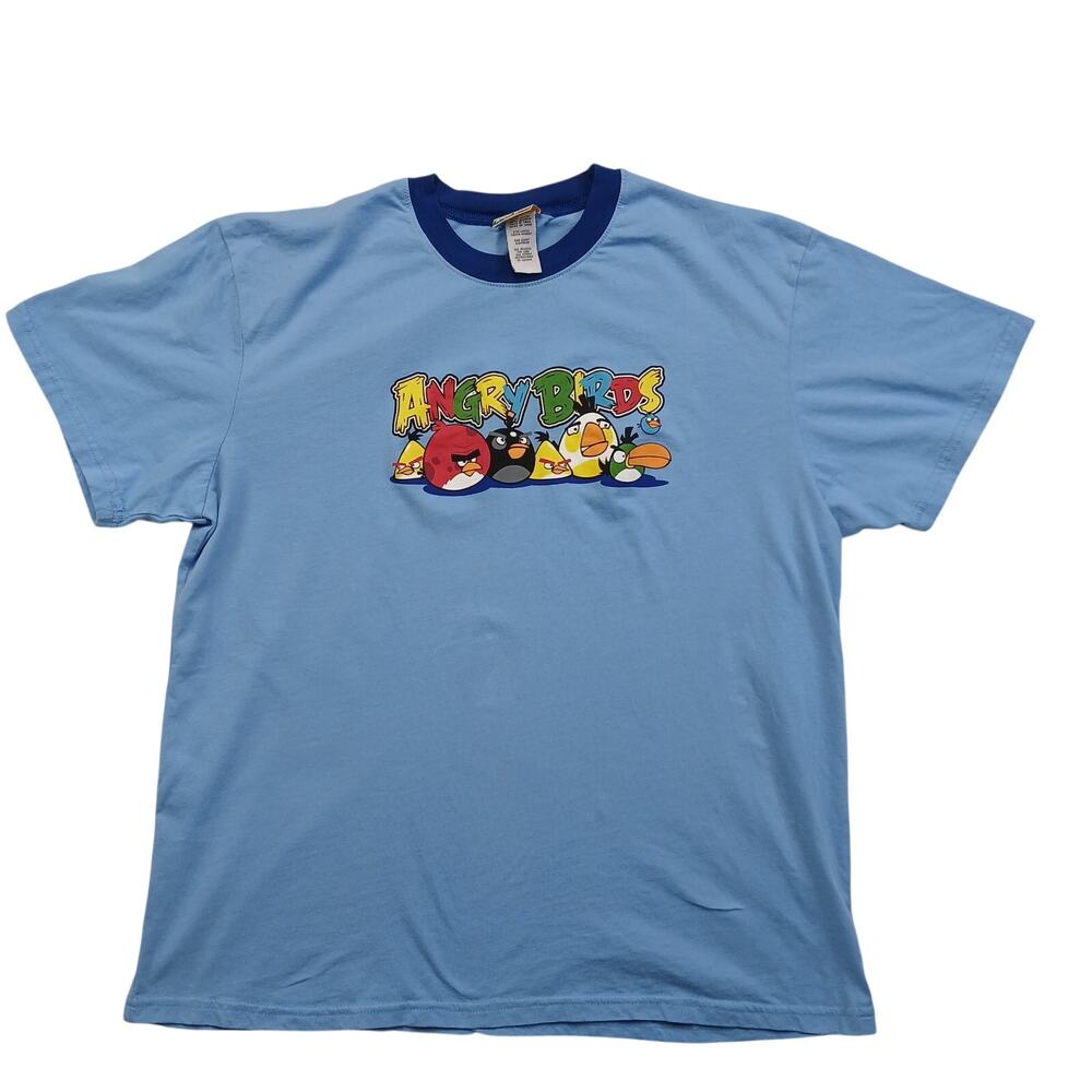 Angry Birds Blue Ringer T-Shirt Mens Large 2011 Rovio Sleepwear Tee